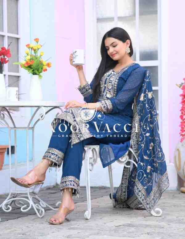 Elegant Fox Georgette Suit with Sequence & Stone Embroidery – Premium Designer Wear - Image 6