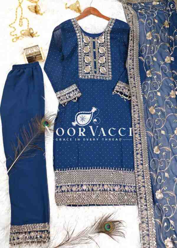 Elegant Fox Georgette Suit with Sequence & Stone Embroidery – Premium Designer Wear - Image 4
