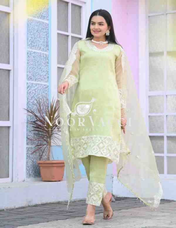 Stunning Organza Suit with Elegant Sequence Embroidery – Designer Ethnic Wear - Image 2