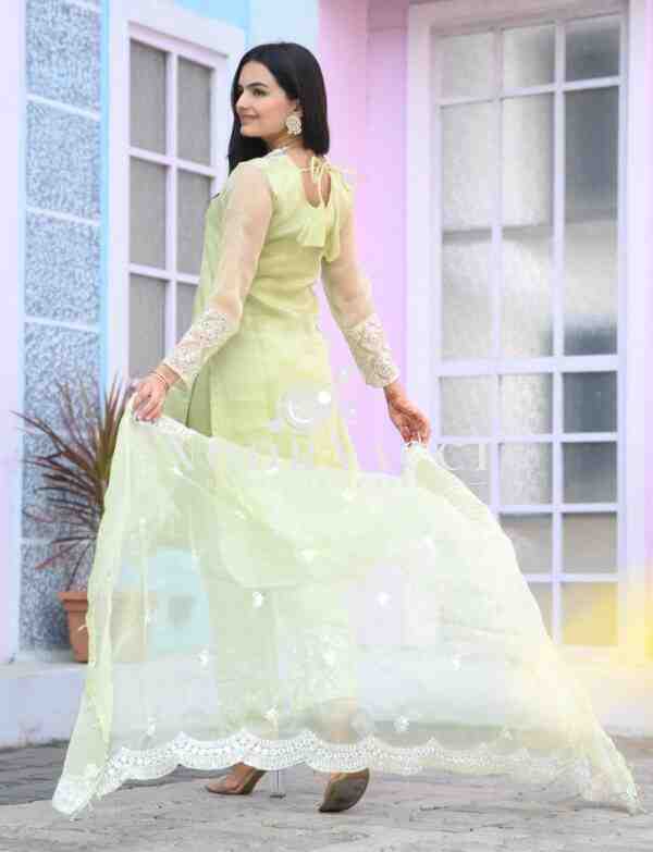 Stunning Organza Suit with Elegant Sequence Embroidery – Designer Ethnic Wear - Image 3