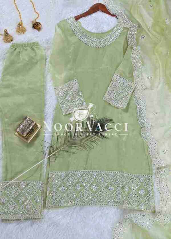 Stunning Organza Suit with Elegant Sequence Embroidery – Designer Ethnic Wear - Image 6