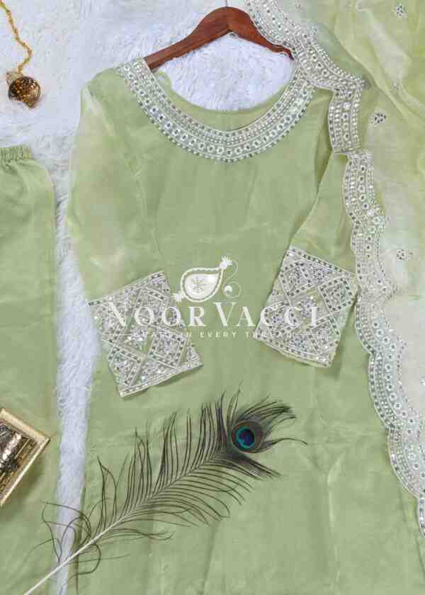Stunning Organza Suit with Elegant Sequence Embroidery – Designer Ethnic Wear - Image 7