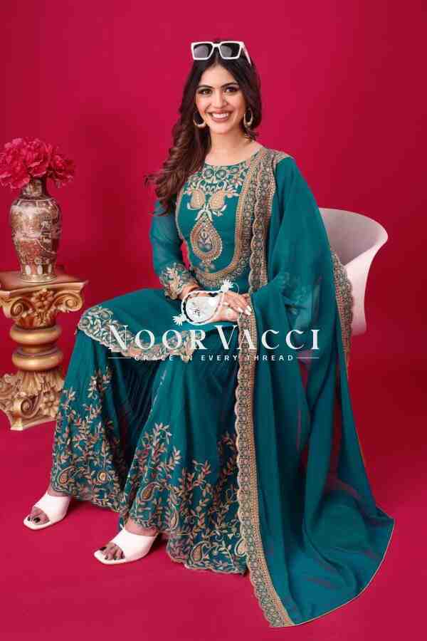 Blooming Faux Georgette Embroidered Suit Set - Image 3