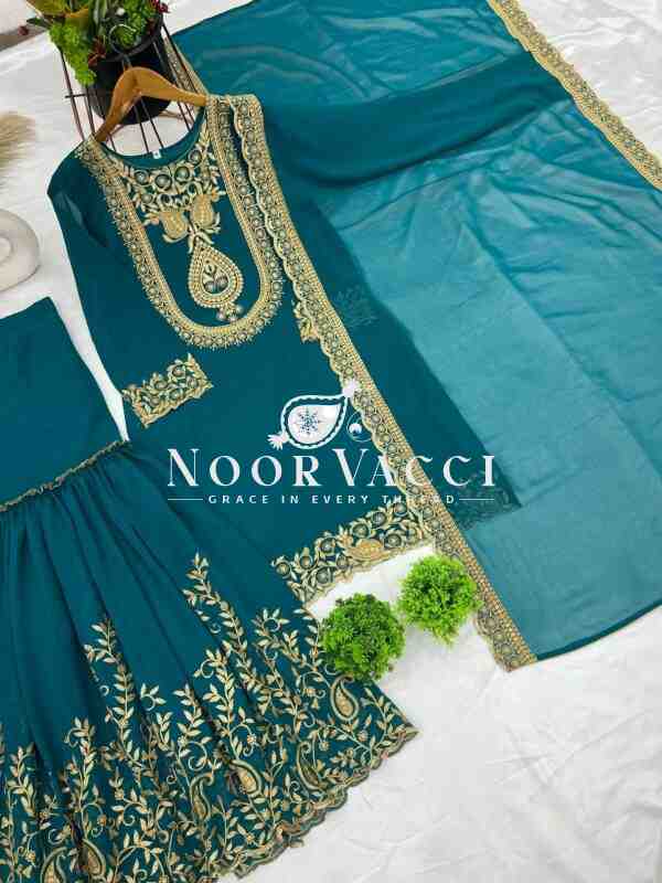 Blooming Faux Georgette Embroidered Suit Set - Image 7