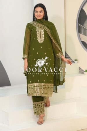 Shop Graceful Fox Georgette Suit with Sequence Embroidery – Elegant Partywear Set