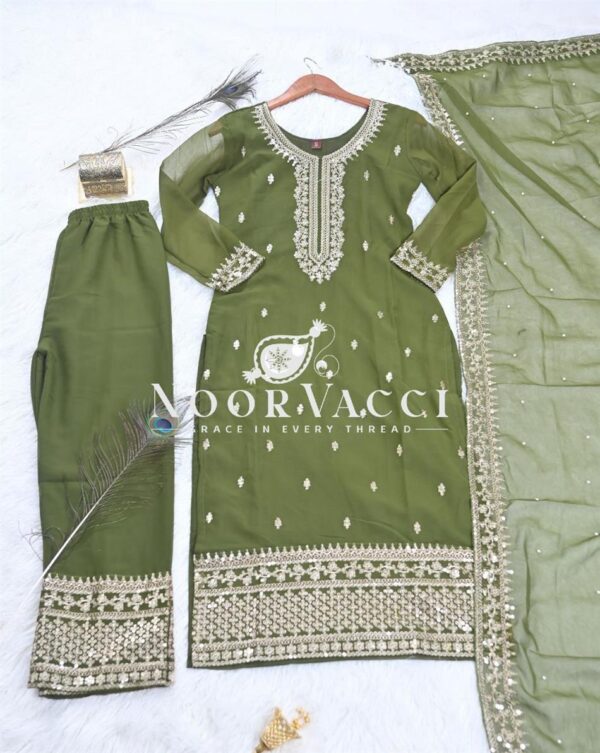 Shop Graceful Fox Georgette Suit with Sequence Embroidery – Elegant Partywear Set - Image 6