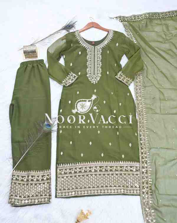 Graceful Fox Georgette Suit with Sequence Embroidery – Elegant Partywear Set - Image 6