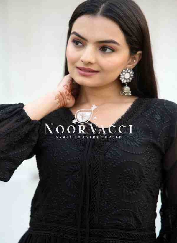 Elegant Fox Georgette Embroidered Gown with Matching Pants – No Dupatta Design - Image 4