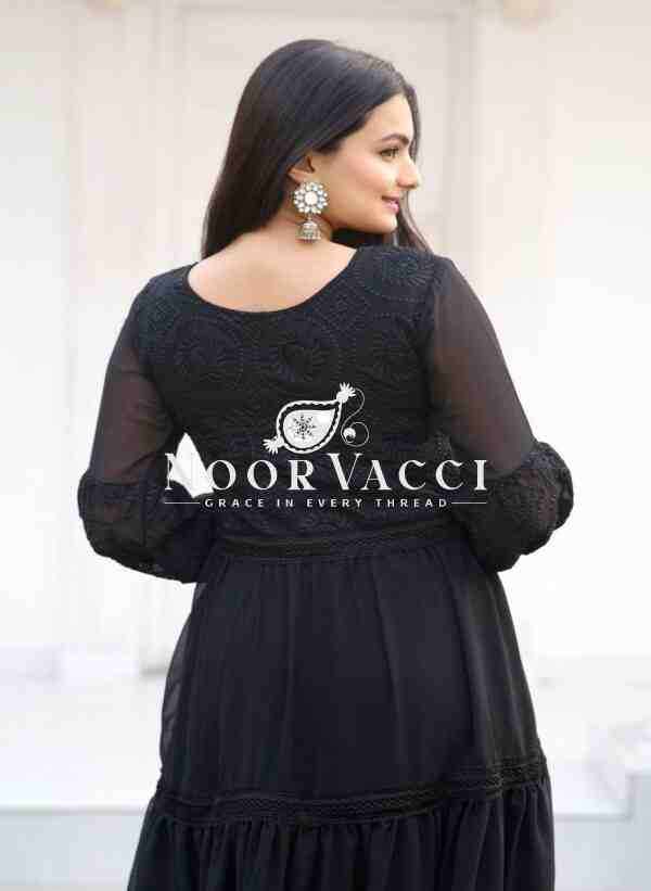 Elegant Fox Georgette Embroidered Gown with Matching Pants – No Dupatta Design - Image 6