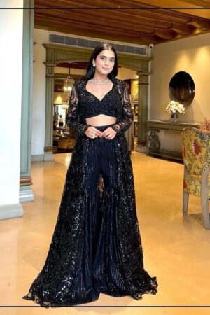 Buy Ready to Wear Lehengha Saree with Soft Butterfly Net Choli, Plazo, and Shrug
