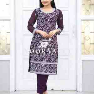 Stylish Heavy Embroidered Fox Georgette Suit – No Dupatta Design