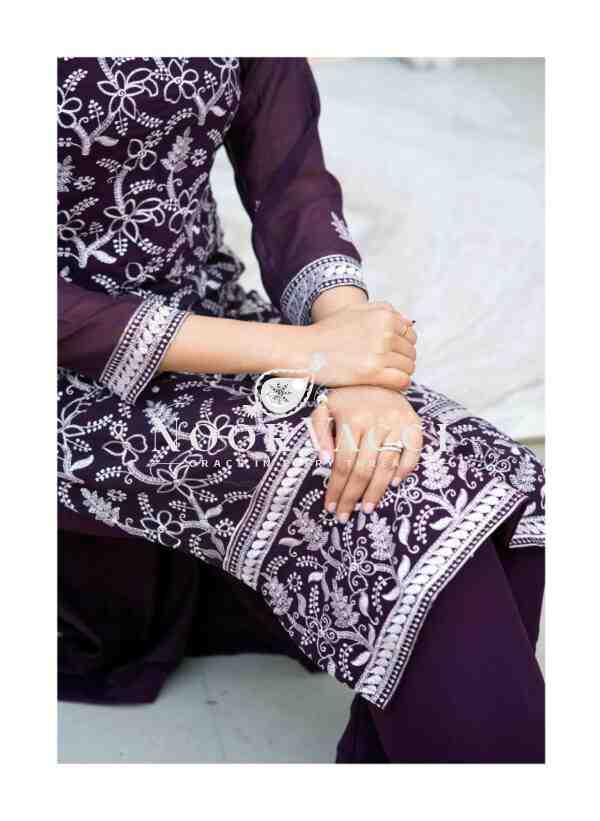 Stylish Heavy Embroidered Fox Georgette Suit – No Dupatta Design - Image 5