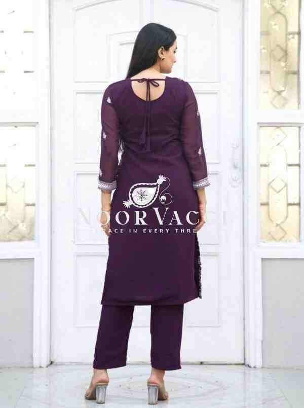 Stylish Heavy Embroidered Fox Georgette Suit – No Dupatta Design - Image 6