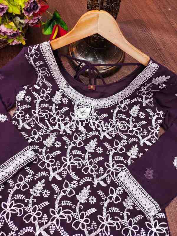 Stylish Heavy Embroidered Fox Georgette Suit – No Dupatta Design - Image 8