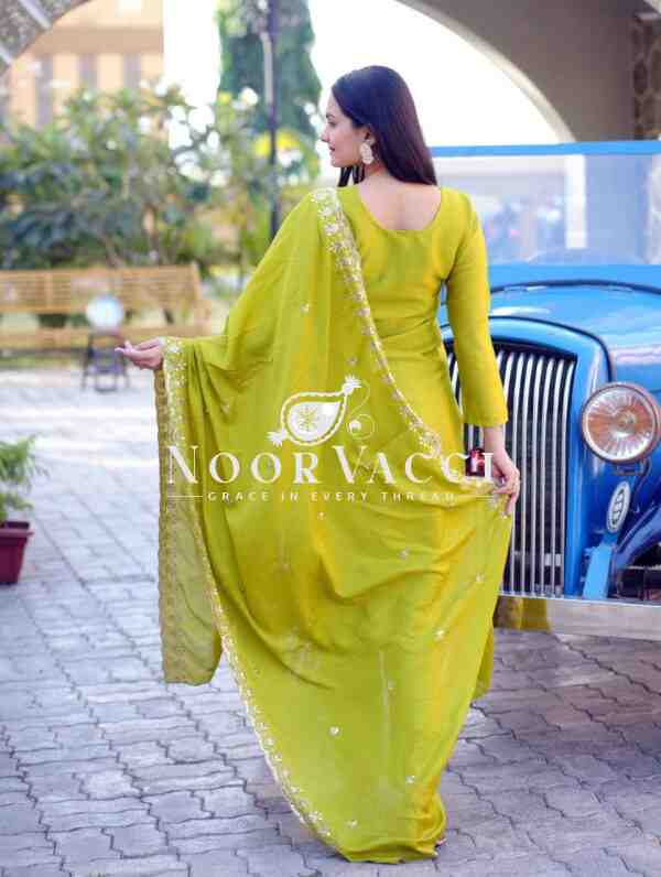 Elegant Chinon Suit with Heavy Embroidery & 5MM Sequence Work - Image 5