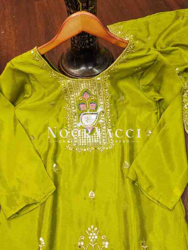 Elegant Chinon Suit with Heavy Embroidery & 5MM Sequence Work - Image 7