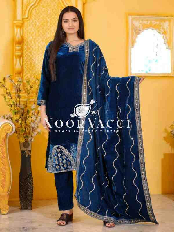 Regal Velvet Embroidered Suit