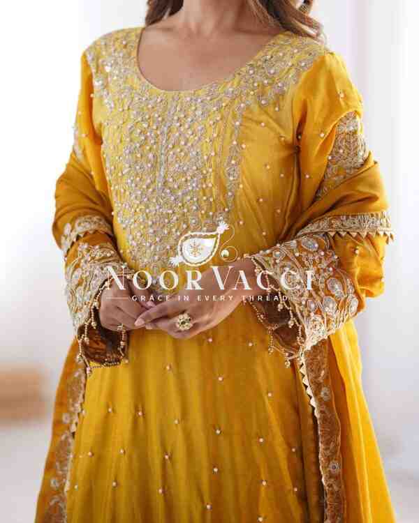 Chinon Silk Plazo Set with Rivet Moti & Sequin Embroidery - Image 6