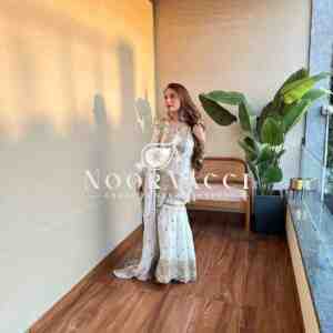 Vichitra Silk Embroidered Sharara Suit with Dupatta