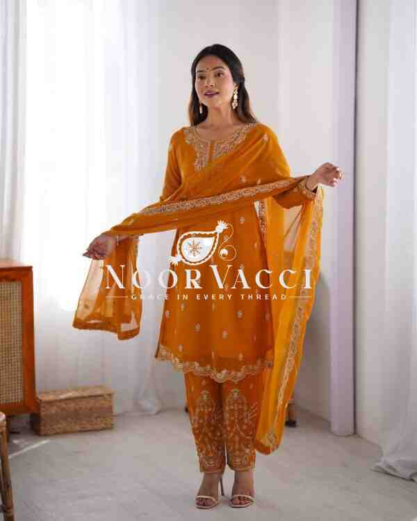 Faux Georgette Thread Work Suit Set - Image 2