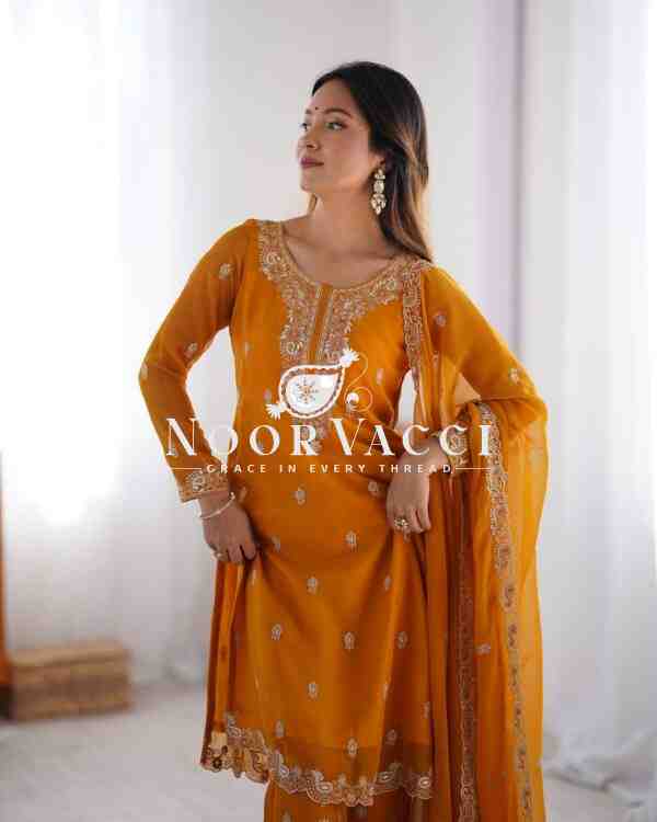 Faux Georgette Thread Work Suit Set - Image 7