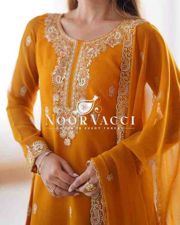 Faux Georgette Thread Work Suit Set - Image 6