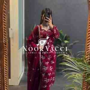 Crunchy Silk Embroidered Set with Dupatta – Premium Series Quality