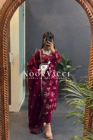 Buy Crunchy Silk Embroidered Set with Dupatta – Premium Series Quality