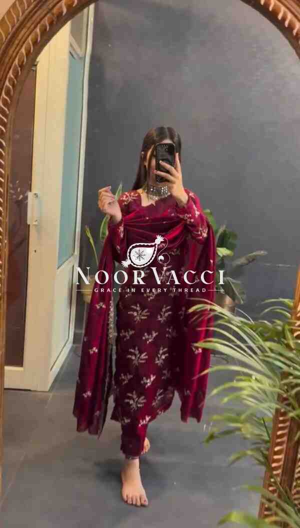 Crunchy Silk Embroidered Set with Dupatta – Premium Series Quality - Image 2