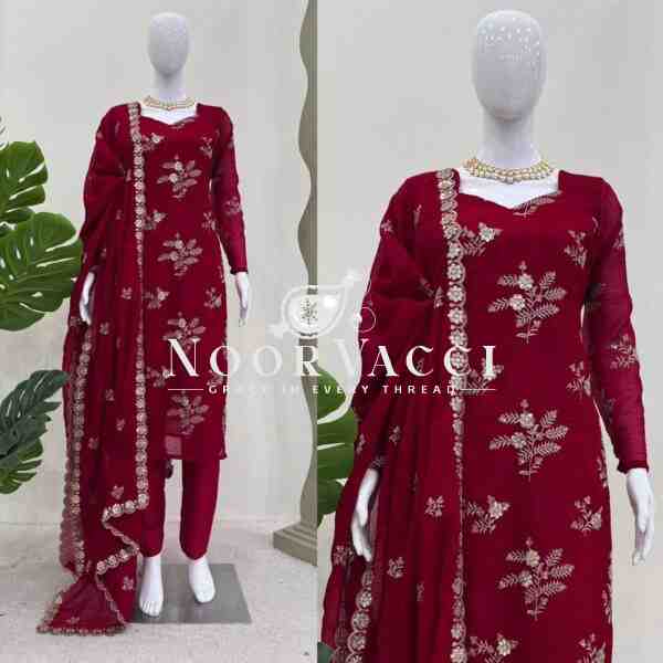Crunchy Silk Embroidered Set with Dupatta – Premium Series Quality - Image 5