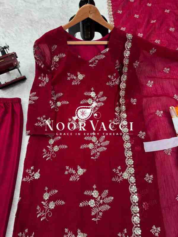 Crunchy Silk Embroidered Set with Dupatta – Premium Series Quality - Image 10