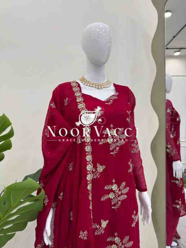 Crunchy Silk Embroidered Set with Dupatta – Premium Series Quality - Image 7
