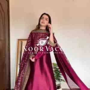 Monsoon Silk Thread & Sequence Embroidered Set with Dupatta