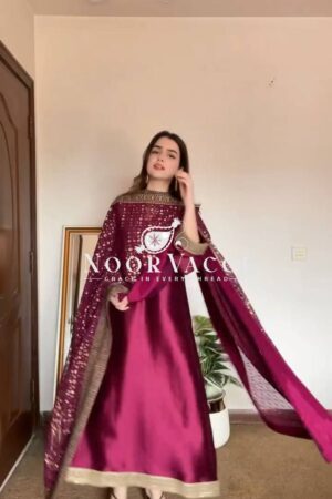 Shop Monsoon Silk Thread & Sequence Embroidered Set with Dupatta