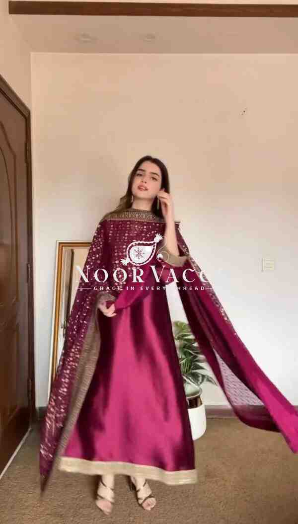 Monsoon Silk Thread & Sequence Embroidered Set with Dupatta