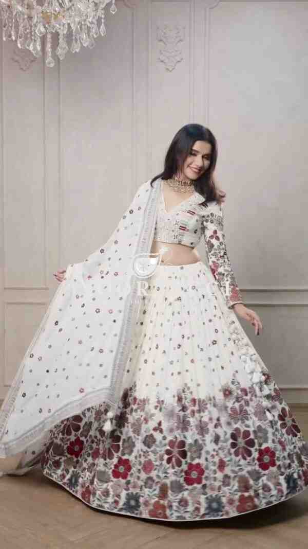 Boutique Designer Georgette Lehenga Set with Sequence & Thread Work