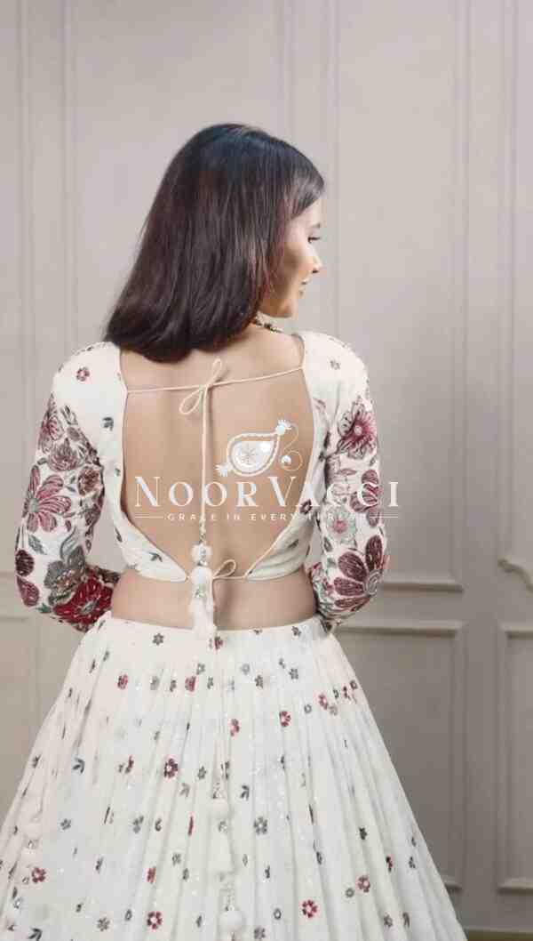 Boutique Designer Georgette Lehenga Set with Sequence & Thread Work - Image 4