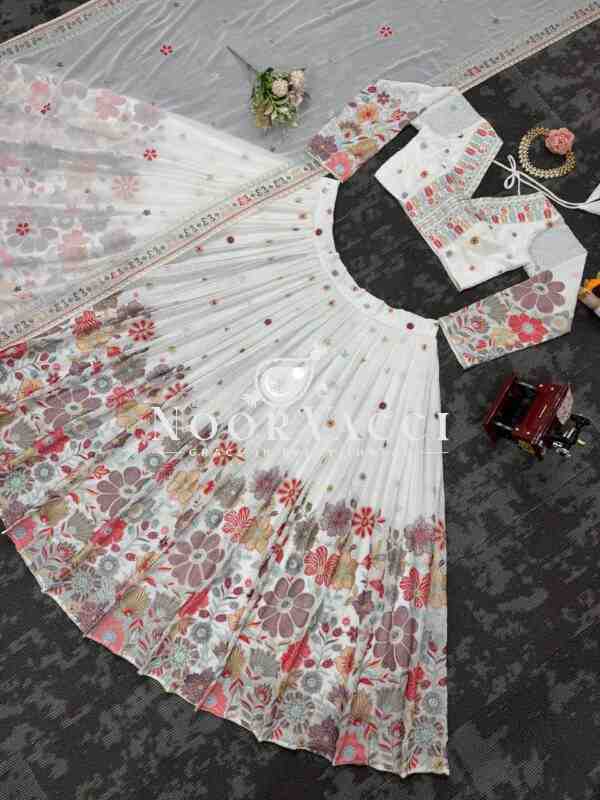 Boutique Designer Georgette Lehenga Set with Sequence & Thread Work - Image 8