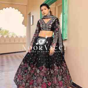 Boutique Designer Georgette Lehenga Set with Sequence & Thread Work