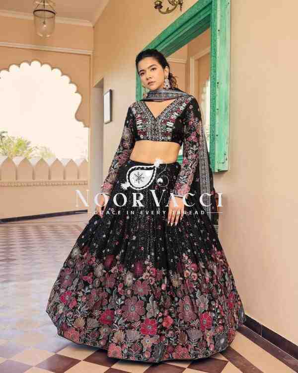 Boutique Designer Georgette Lehenga Set with Sequence & Thread Work
