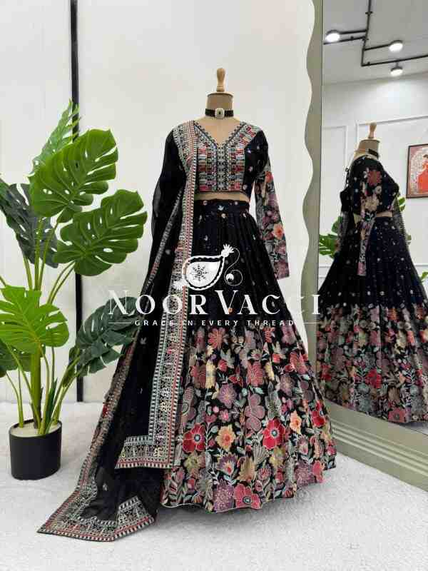 Boutique Designer Georgette Lehenga Set with Sequence & Thread Work - Image 3