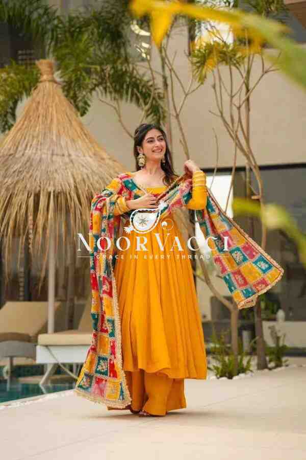 Chinon Silk Plazo Suit Set with Printed Dupatta