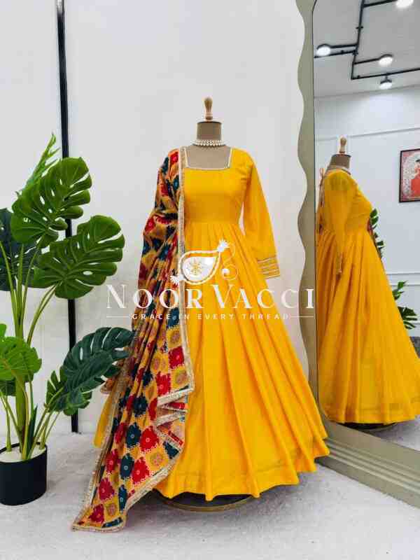Chinon Silk Plazo Suit Set with Printed Dupatta - Image 6
