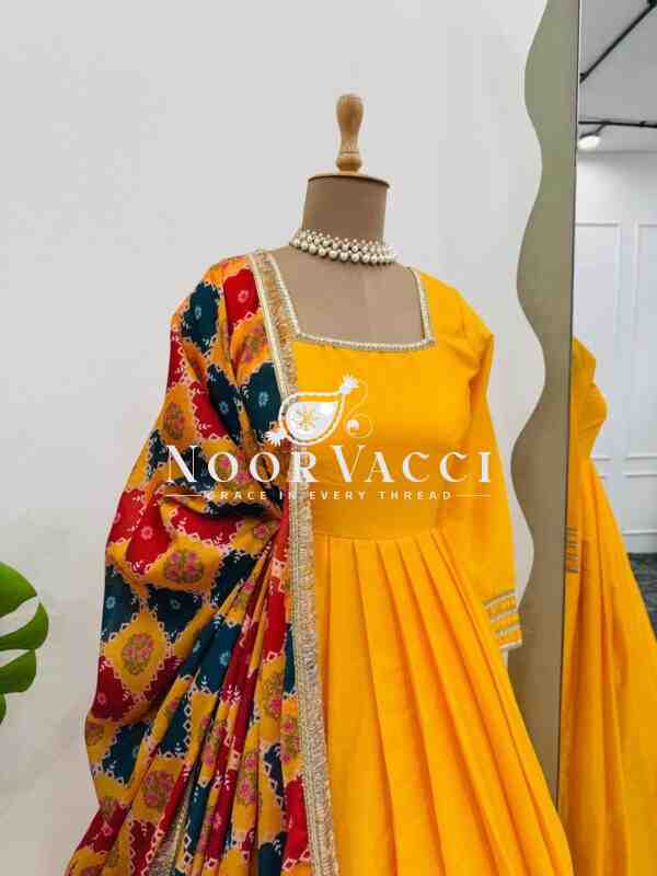 Chinon Silk Plazo Suit Set with Printed Dupatta - Image 5