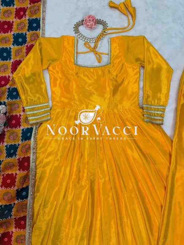 Chinon Silk Plazo Suit Set with Printed Dupatta - Image 9