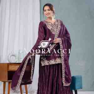 Pure Heavy Chinnon Silk Sharara Suit Set with Dupatta
