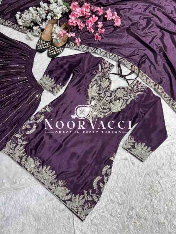 Pure Heavy Chinnon Silk Sharara Suit Set with Dupatta - Image 9