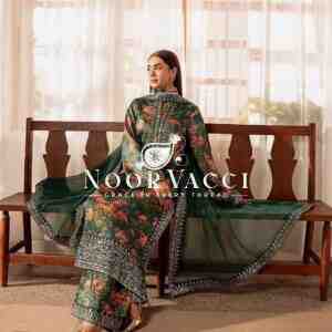 French Silk Embroidered Top with Digital Print Plazo Set and Faux Georgette Dupatta