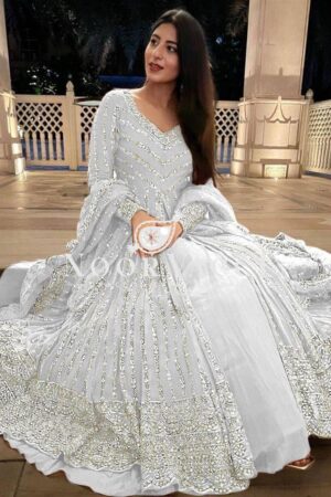 Shop Elegant Faux Georgette Top Lehenga Set with Soft Net Dupatta