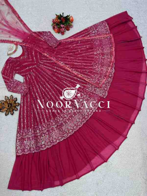 Elegant Faux Georgette Top Lehenga Set with Soft Net Dupatta - Image 5